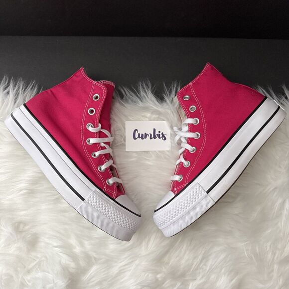 Converse CTAS Lift Hi Platform Women's Size 7 Pink/White Casual Shoes A08288F - Picture 3 of 10